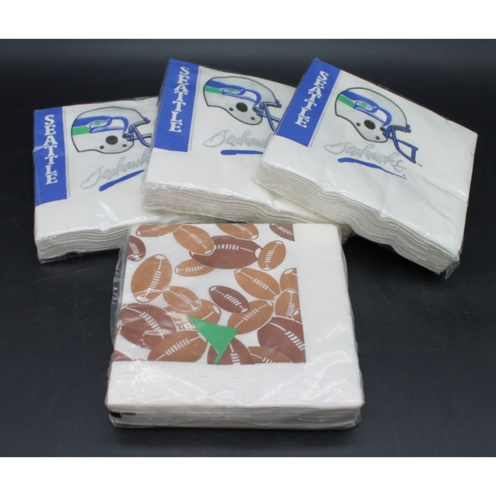Paper Napkins Lot 4 Packs (80) Vintage Seahawks Football Party Craft Decoupage